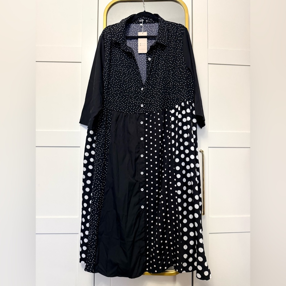 SHEIN Polka Dot Midi Dress